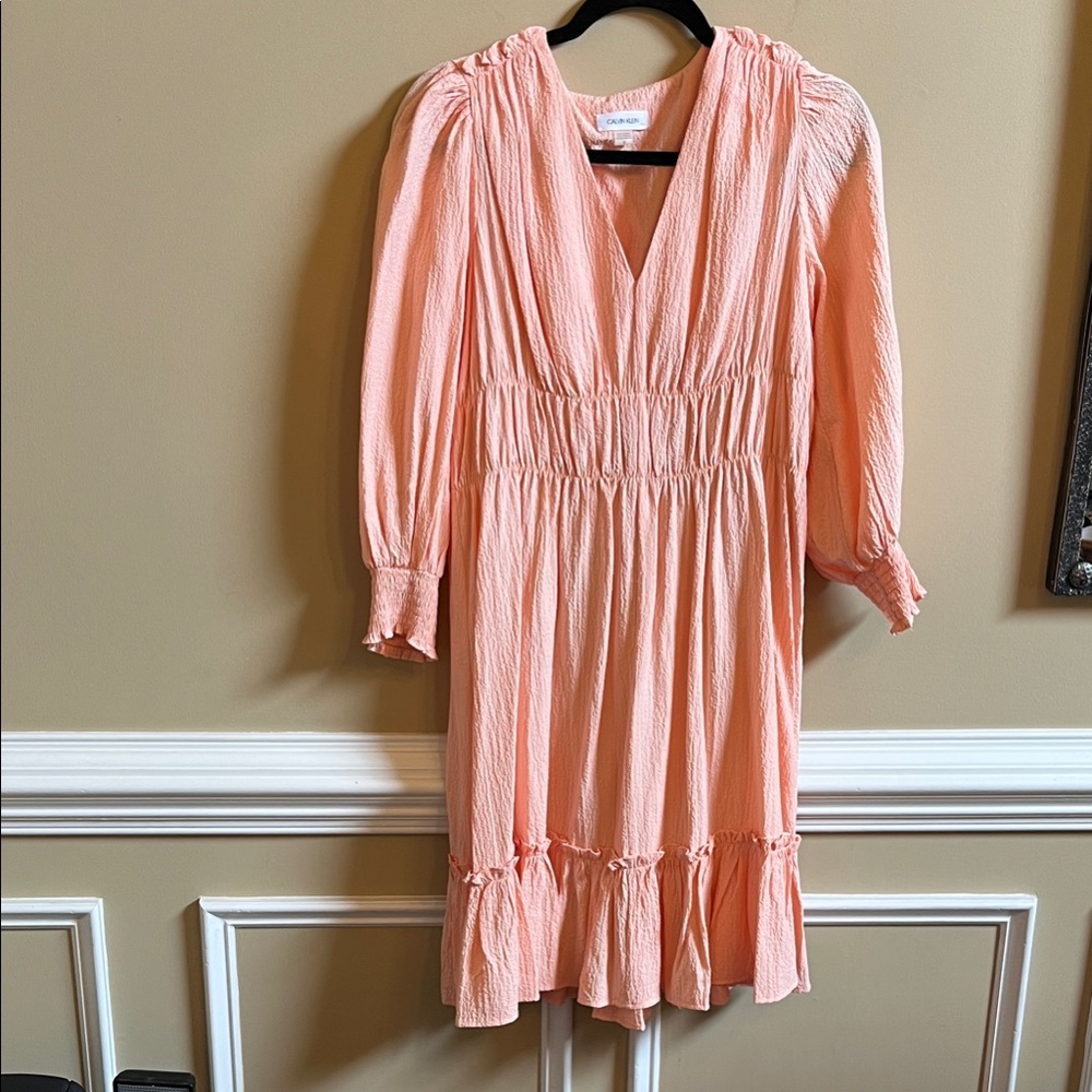Calvin Klein Light Pink V-Neck Dress